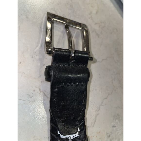 Size 40/100 Black Woven Men's Belt Silver Buckle - Picture 6 of 6